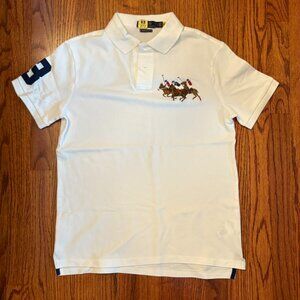 POLO RALPH LAUREN Custom Slim Fit Polo Shirt White Size S #3 Sleeve